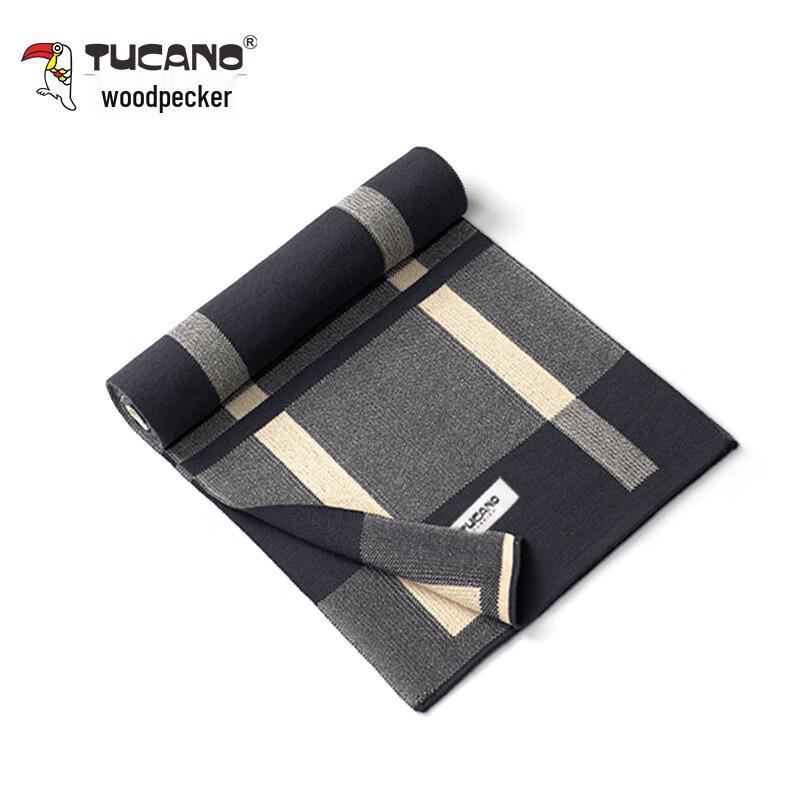 TUCANO Men's Classic Plaid Knitted Winter Scarf