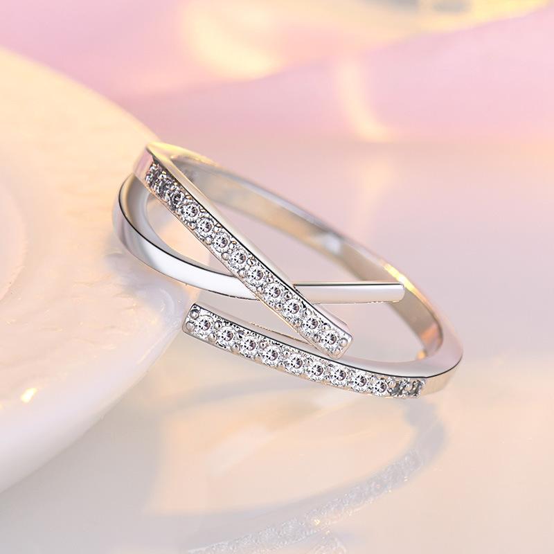 Original 925 Silver Ring High Quality Adjustable Opening AAA Zircon For Women Wedding Fine Fashion Jewelry Gift