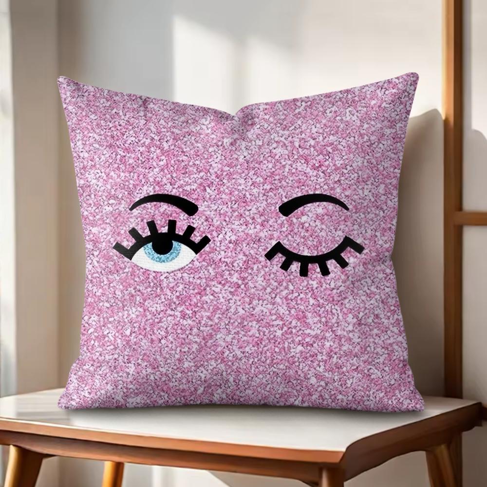 CChiara FFerragni Cushion Cover Natural Linen Organic Fabric DoubleSided Printing Couch Pillow Covers Home Decor