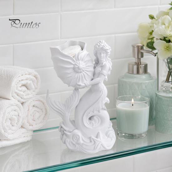 Artistic Ocean Themed Vase 3D Printed Mermaid Conch Storage Ornament, Mini Decorative Shell Desktop Organizer Flowerpot, Creative for Home Office