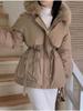 New Design Winter Korean Fashion Women Overcoat Vintage Aesthetic Loose Thick Coat Female Hoodie Casual Warm Elastic Waist Long Sleeve