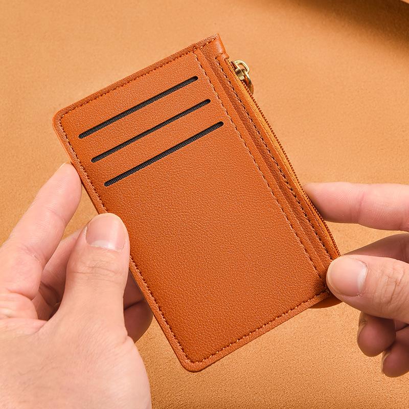 Men Women Mini ID Card Holders Business Credit Card Holder PU Leather Slim Bank Card Case Organizer Wallet Zipper Unisex