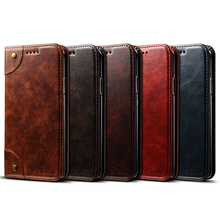 iPhone 16 Pro Max & Samsung S25 Ultra Leather Flip Case with Card Slot and Magnetic Closure
