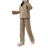 2 Pcs/Set Unisex Winter Pajamas Set Stand Collar Solid Color Zipper Closure Thickened Coral