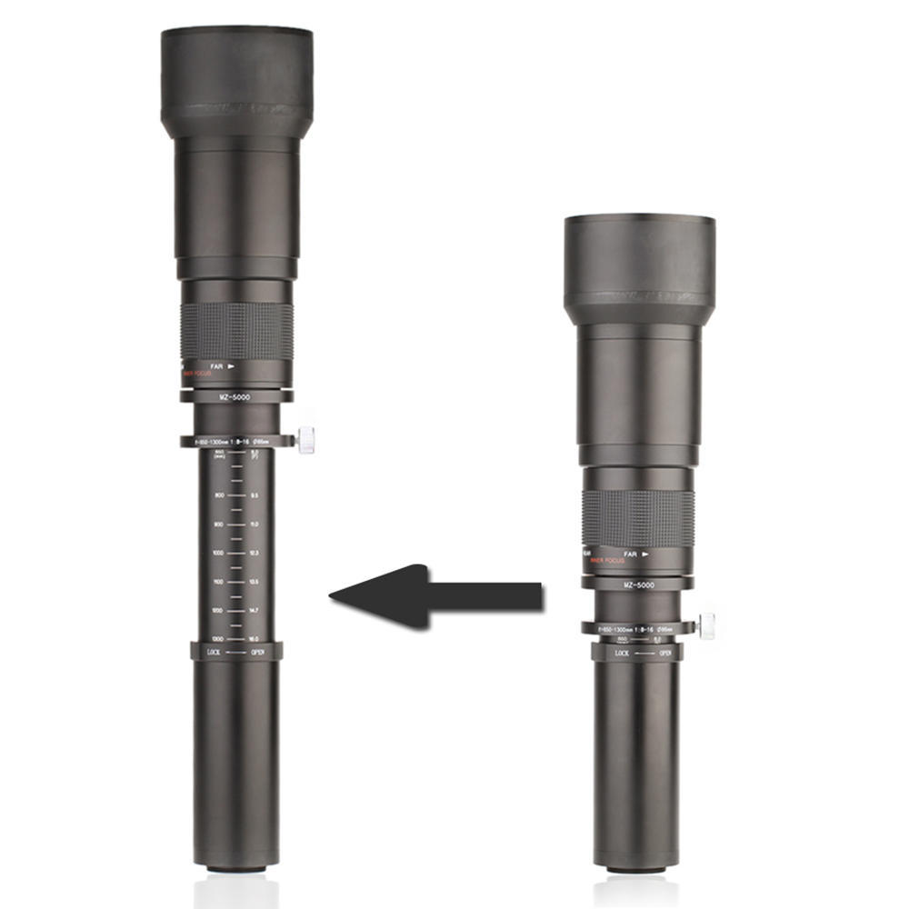 Kelda 6501300 mm F8.016 Ultra-Telezoomobjektiv mit TMount für Canon Nikon DSLR-Kamera