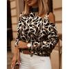 Women's Fashion Casual Spring Autumn Plaid Print Long Sleeve Oblique Collar Blouses & Shirts
