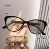 Color-Changing Myopia Glasses Handsome Anti-Ultraviolet Shading Near Sight Glasses Round Frame Women Short-Sighted Eyeglasses