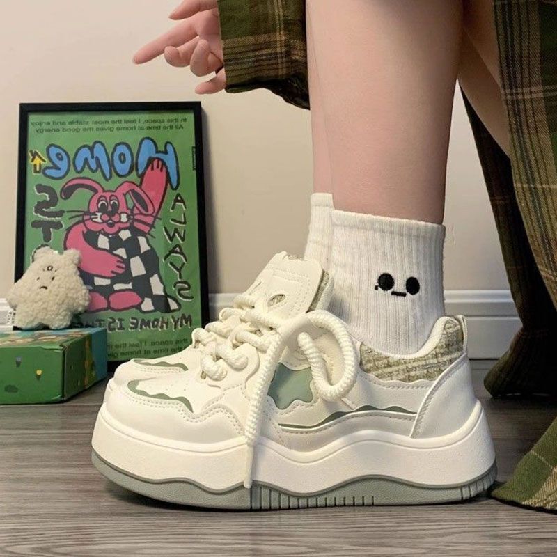 Women's Shoes Platform White Shoes 2025 Spring and Autumn New Versatile Small Fragrant Casual Board Shoes Original Star Casual Shoes Women