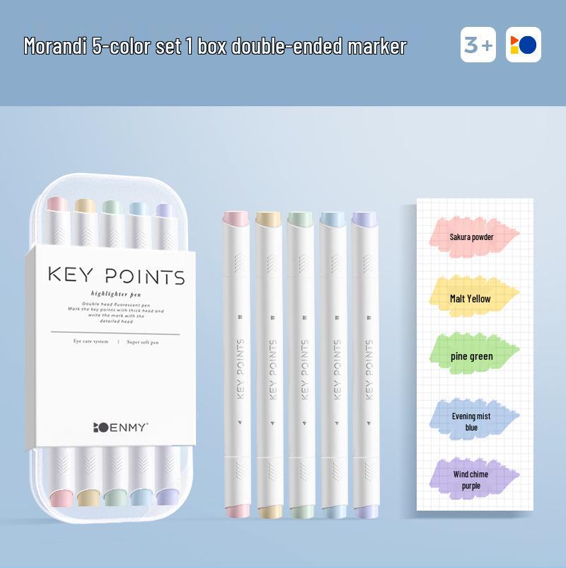 Enmi Original Double-Ended Fluorescent Highlighter Pen for Students