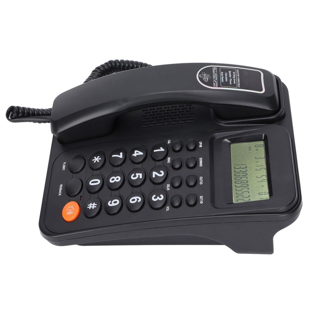 KXT2027CID Corded Telephone Caller ID Semi Hands   24 Ringtones Fixed Landline Phone with Display for   Hotel(Black )
