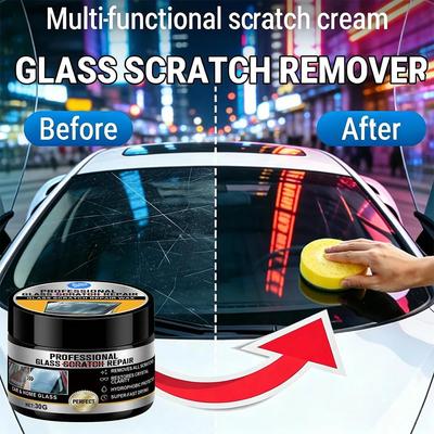 100g Glass Scratch Remover for Car & Home, Multi-Purpose Windshield Repair Cream, Crystal Clear Restoration Polish Wax
