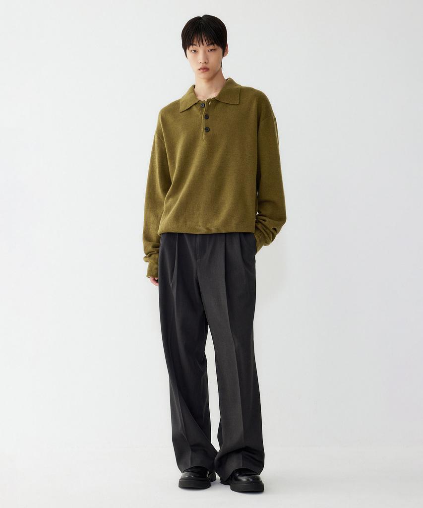 STUDIO TOMBOY [Men] Double-Pleated Crease Set-Up Pants_Charcoal 9155331551