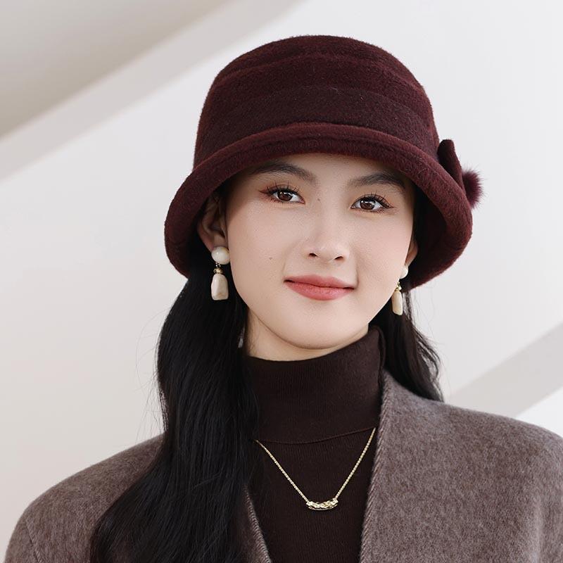 

Мамин Капелюх Жіночий Бог Бабуся Стара Жінка Старий Чоловік Теплий Капелюх Зимовий Вовняний Потовщений Капелюх-Басейн M（56-58cm） бордовий