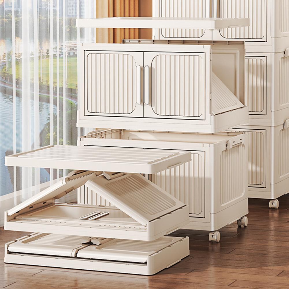 2-Layer Multifunction Storage Cabinet Dustproof Foldable Closet Large Capacity Clothes Wardrobe for Books Clothes Small Gadgets