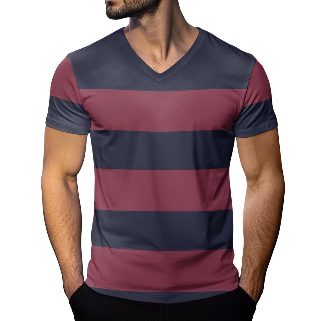 Men's Fashion Printed V-Neck Short Sleeve T-Shirt