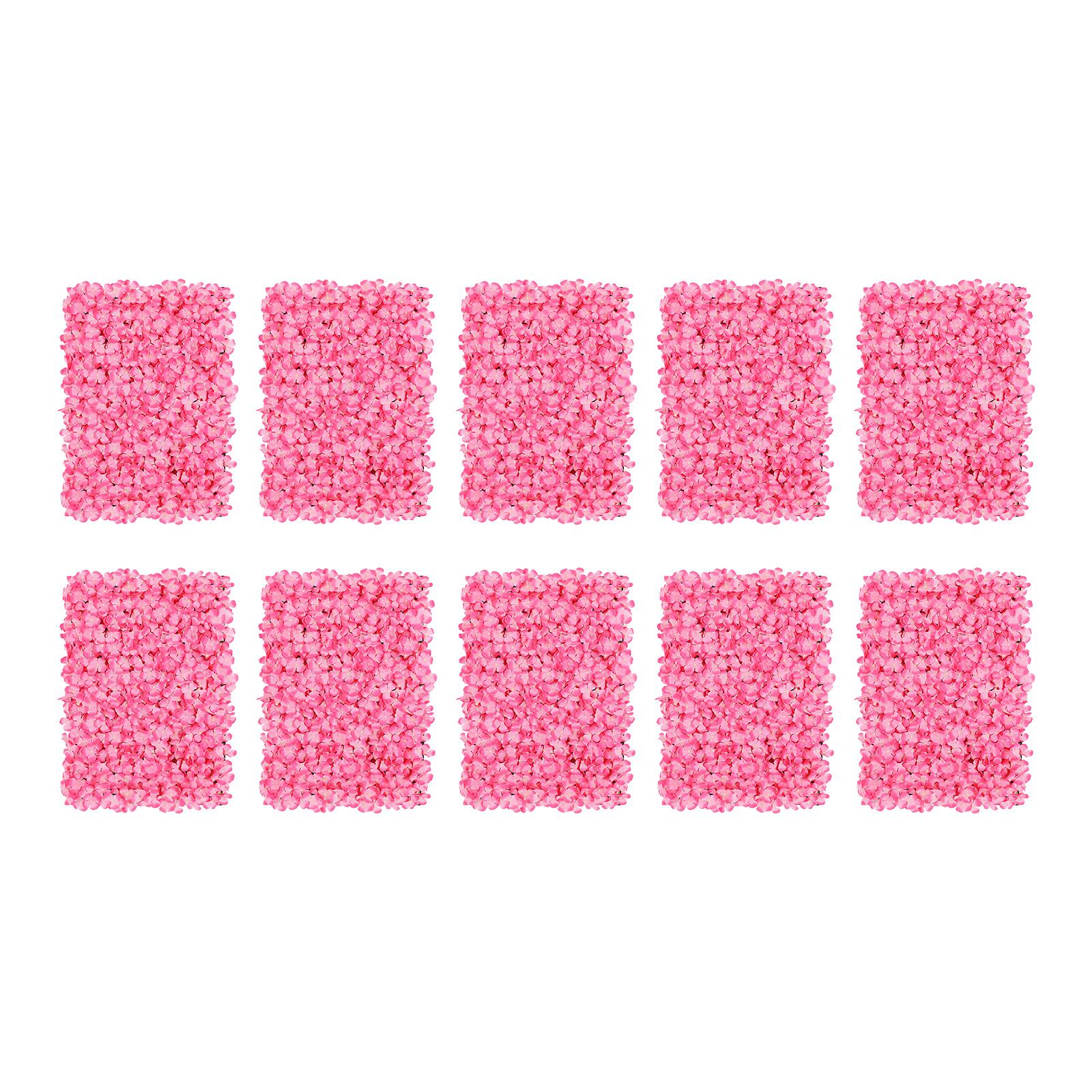 

10 Pcs Pink Flower Wall Backdrop, Artificial Silk Flowers Panel for Wedding Party Birthday Decor, Romantic Photo Booth розовый
