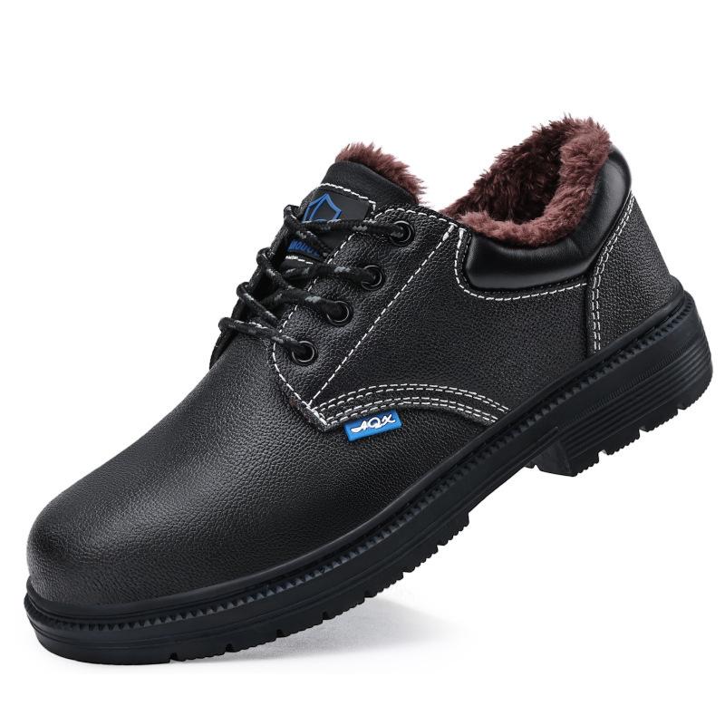 

High Quality Safety Shoes Fleece-lined Thickened Warm Steel Toe Security Boots Winter Work Boots Construction Work Shoes36-45 45 чёрный