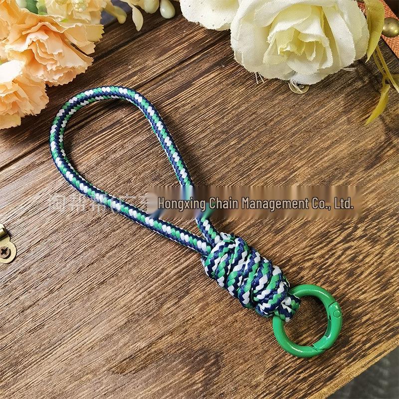 Color-Block Knotted Detachable Phone & Keychain Lanyard
