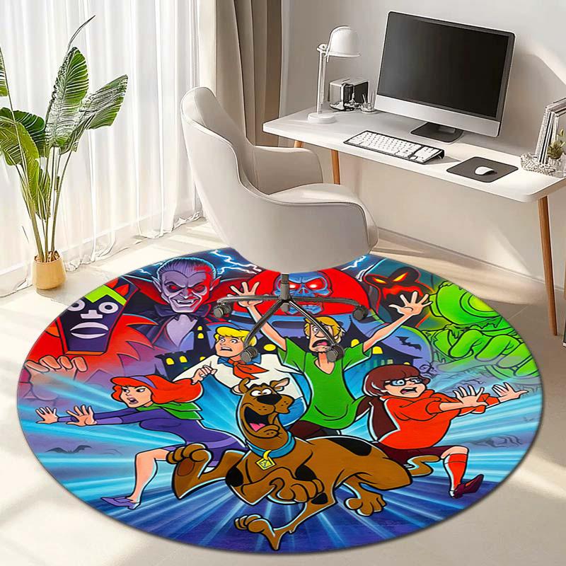 Halloween Supernatural Comedy Adventure Movie Scooby-Doo Round Carpet Soft Home Decoration Corridor Table and Chair Anti Slip Outdoor Floor Mat Rug 16
