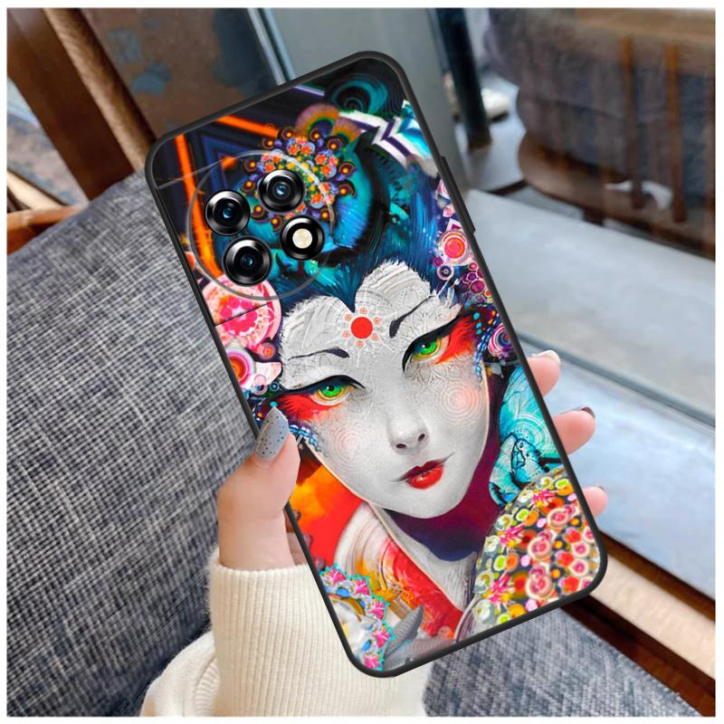 Japanese Geisha Case For OnePlus 13R 13T 12R 10R 10T 15 13 12 11 10 9 Pro Nord 5 CE 2 3 4 Lite N20 N30 Coque