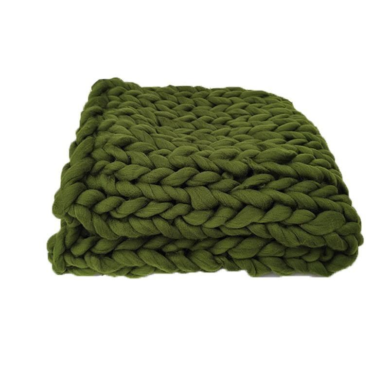 Bearaby Weaving Ultra Coarse Blanket With Solid Color Design For Household Daily