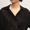 LESS 2025 Autumn Casual Short-Sleeve Polo Knit Top