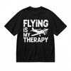 Men's Comfortable Classic T-Shirt Aviation Therapy White Text Design Tee
