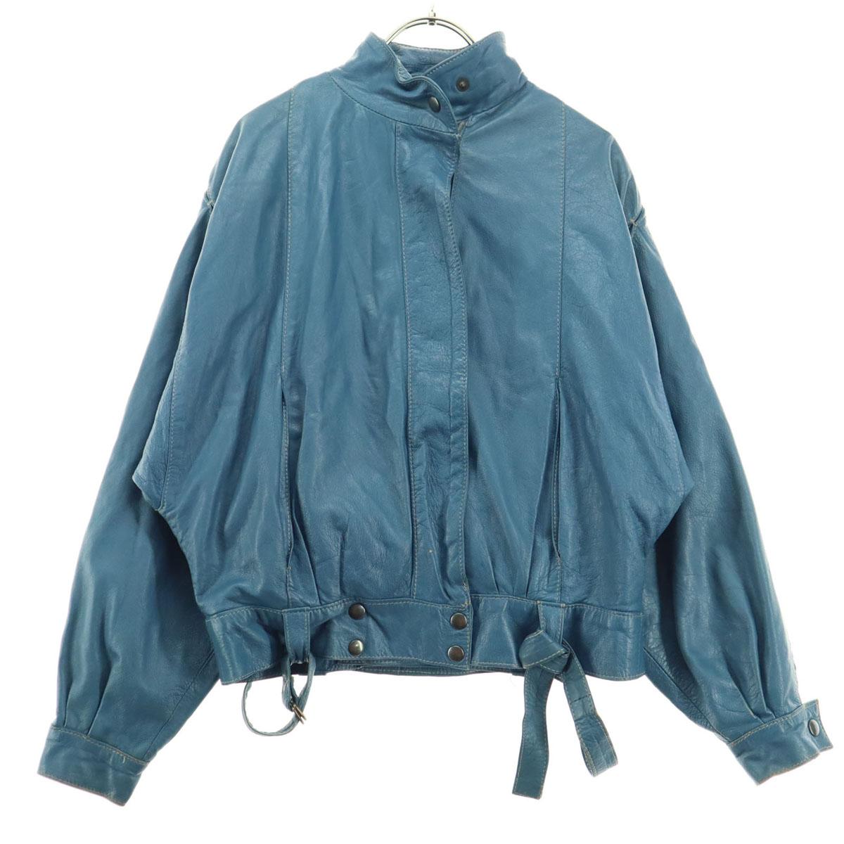 

80s vintage Long sleeve leather jacket 42 blue Women Used