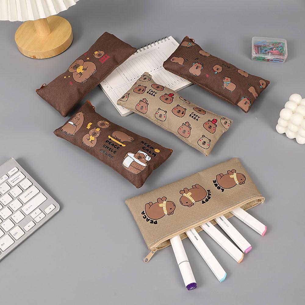 Multi-function Stationery Storage Bag Capybara Pen Bag Cartoon Pen Pouch