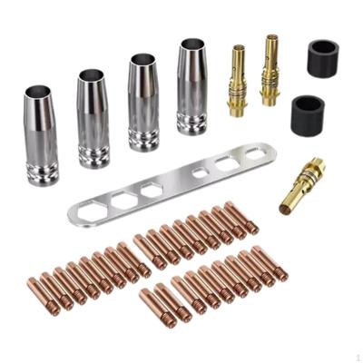 Welding Accessories Set Mig Tips Holder Gas Nozzle Sturdy for MB15 15AK Torch Easy
