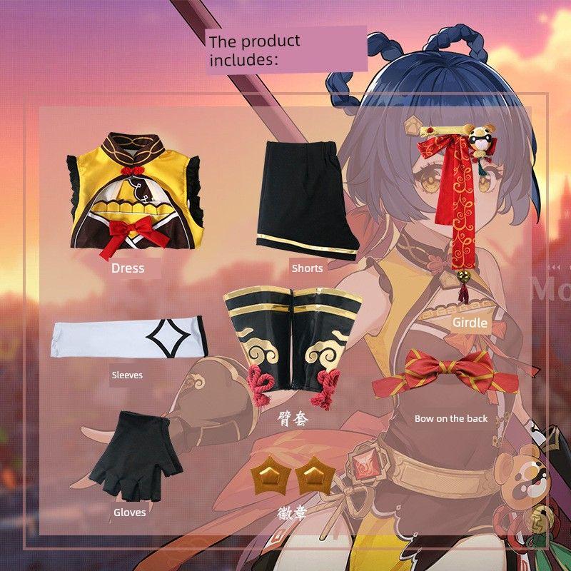 Original God Cos Xiangling Cos Costume Original God Game Same Style Cos Costume Cosplay Clothes Women Full Set In Stock