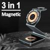 3 In 1 Transparent Magnetic Wireless Charger Stand For iPhone 17-12 Apple Watch 8 7 AirPods Fast Wireless Charging Station
