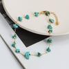 Unregelmäßige Türkis Mehrfarbige Stein Fußkettchen Für Frauen Vintage Goldfarbe Knöchelarmband Sommer Strand Ketten Fußkettchen Boho Schmuck