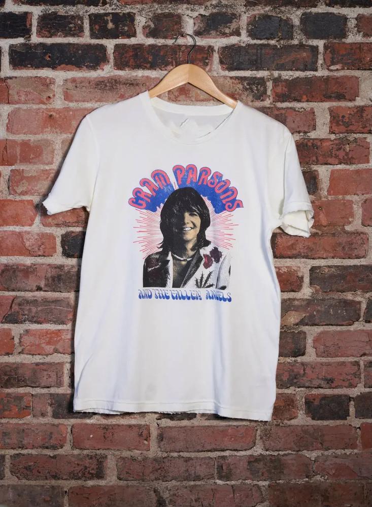 T-shirt Unisex Gram Parsons And The Fallen Angels 100% Cotone