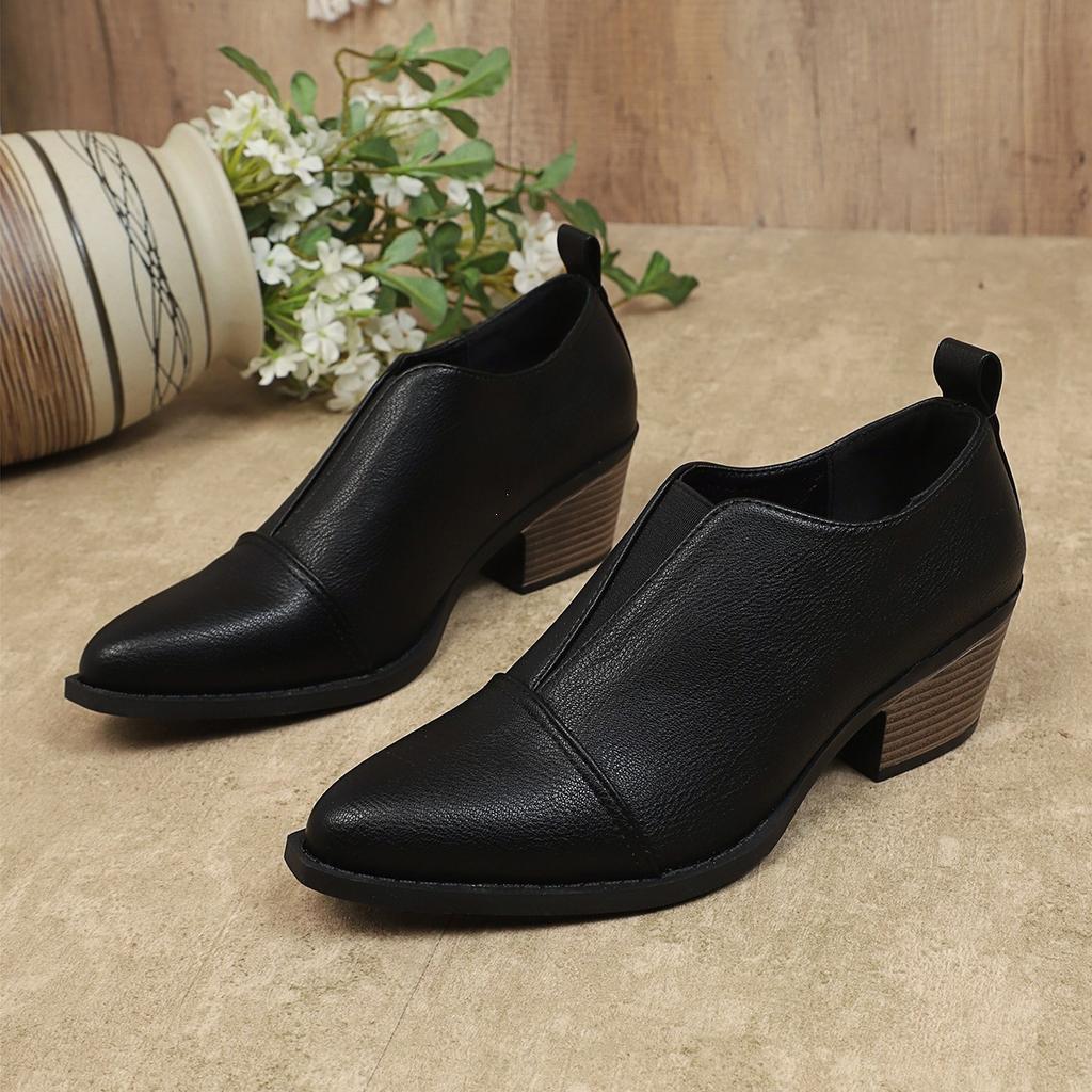Loafers, Casual Heels, Large Size Pointed Toe Flats, Women's Shoes