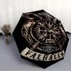 Valknut Print Automatic Umbrella, 8 Rib Iron Frame, Plastic Handle, Suitable for Outdoor Travel &Daily , Ideal Gift
