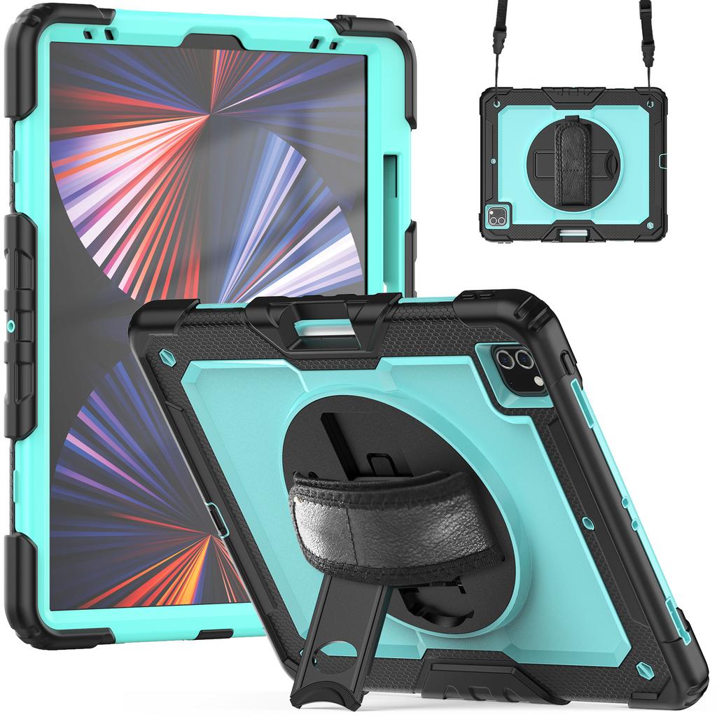 Armor Stand Case Universal for IPad Pro12.9 2018 2020 2021 2022 3rd 4th 5th 6th Gen Hybrid Cover with Screen Protector 3-Layers