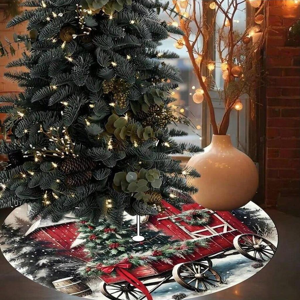 Golden Snowflake Christmas Tree Skirt With Golden Glitter Snowflake Winter Holiday Decoration Christmas Atmosphere Tree Skirt