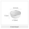 White Silver Edge Porcelain Dinner Plate Ceramic Salad Soup Bowl Pasta Steak Plate Dining Room Home Kitchen Tableware Decoration