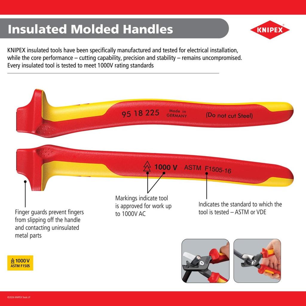 KNIPEX 200mm 1000V Insulated Bent Snipe Nose Pliers with Cutter - Professional Chrome-Plated Vanadium Steel Industrial Hand Tool