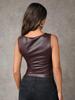 Women's Sleeveless Leather Slimming Vest Top
