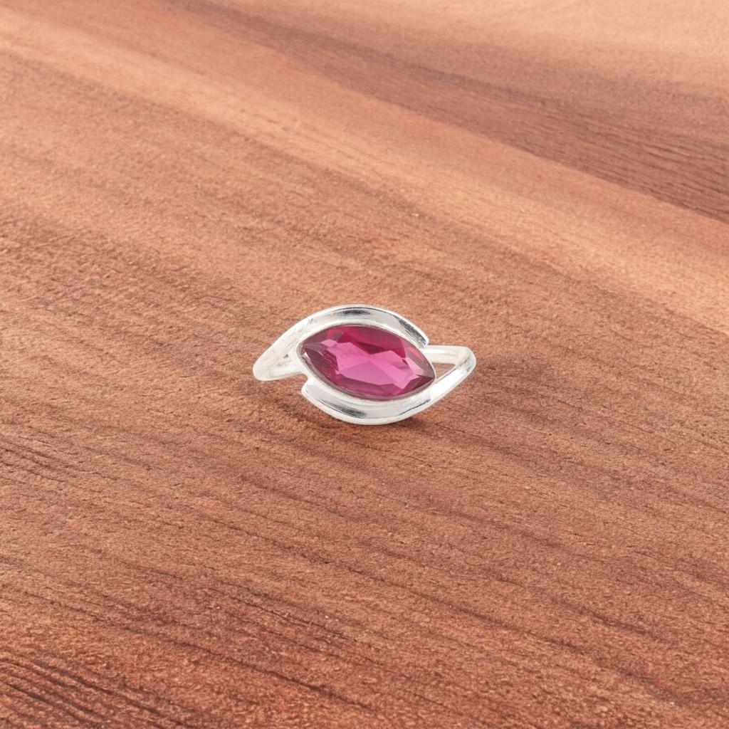 Pink Rubellite Gemstone 925 Sterling Silver Jewelry Handmade Ring Gift For Women RR-60-1