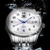 OLEVS Women's Watch, Waterproof, Analog Quartz, Popular Fashion, Women's Arm Watch, Stylish, Silver Dial, White, Stainless Steel Band, Silver Women Wa