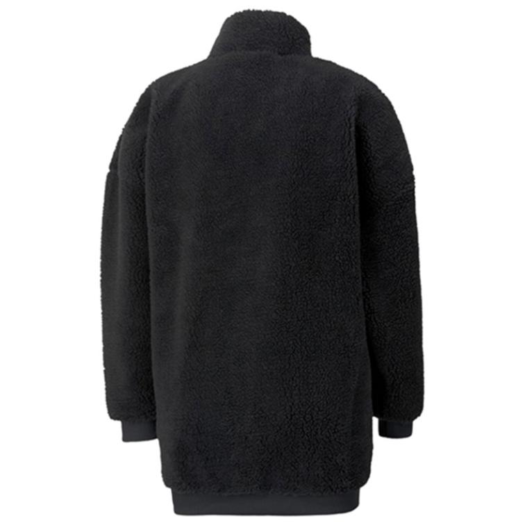 Puma Velvet Jackets Women's Black Stand Collar Thickened And Fleece Lined 530293-01