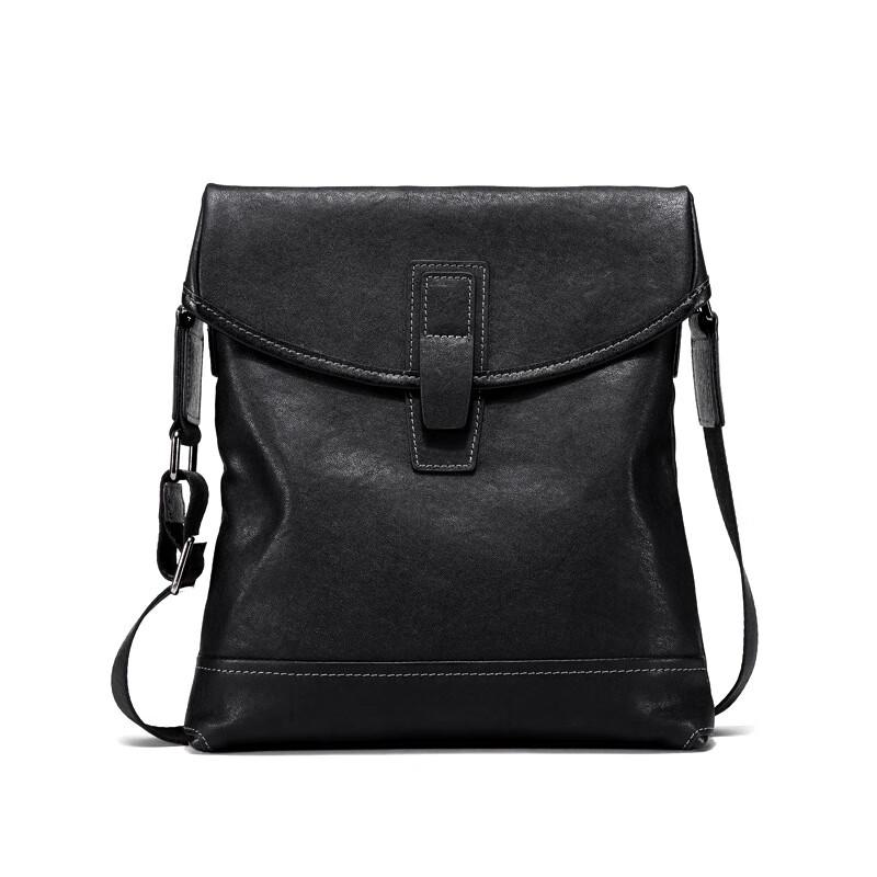 SCHWARZETIENNE Men's Genuine Leather Vertical Shoulder Bag