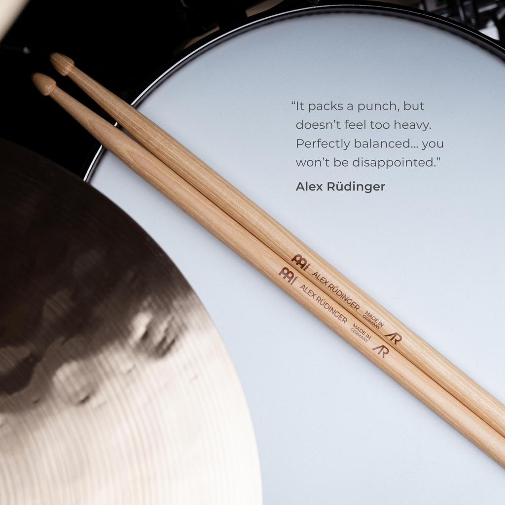 MEINL Stick & Brush Meinl Drumsticks, Signature Model Alex Rüdinger Hickory with Acorn Tip, SB613 (419 X 15.9mm)