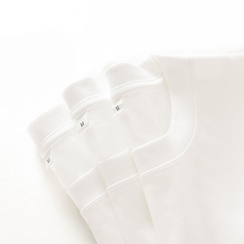 

Unisex Summer Classic Black & White Pure Cotton Short-Sleeve T-Shirt M (fit for 120-140 jin)