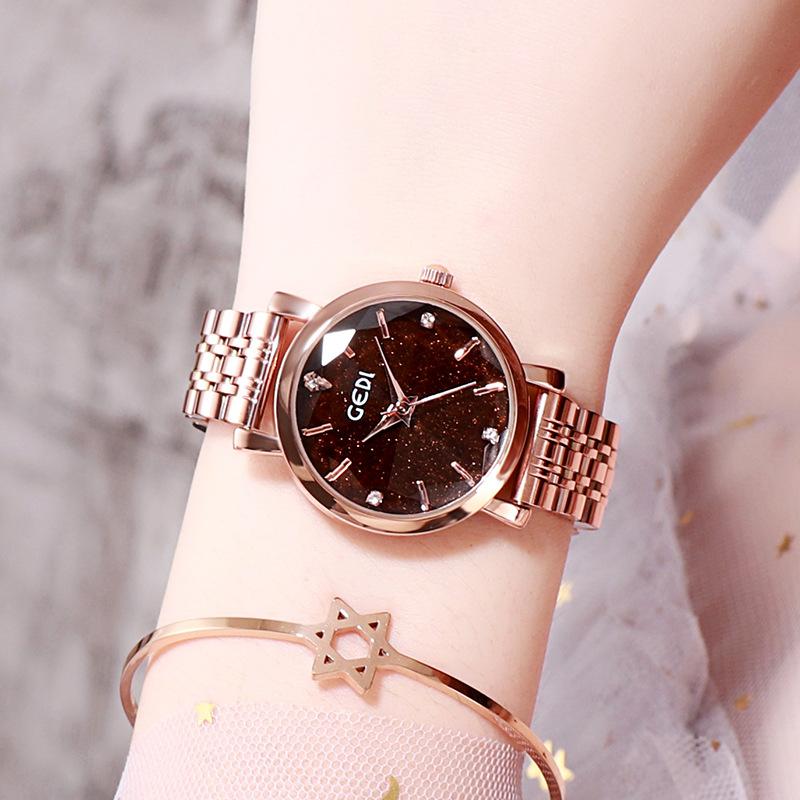 Star Women S Watch Fashion Girl Hand Watch Versatile Casual Calendar Strap Star Watch