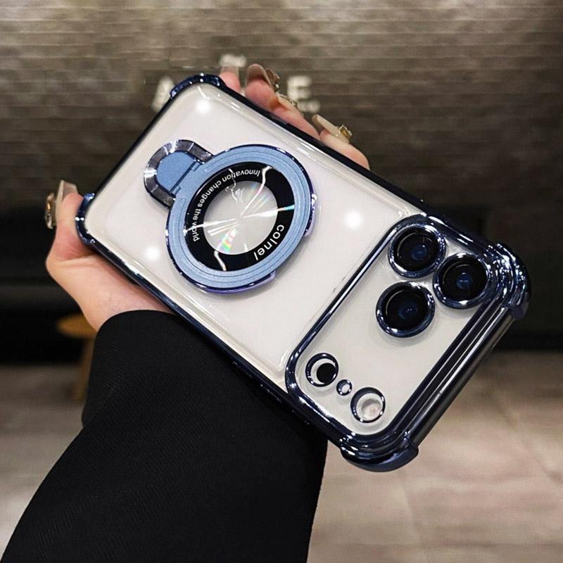 Transparent Magnetic Holde Bracket Case for Huawei Pura 80 Pura 70 Ultra P50 P40 P30 Lite Mate 70 40 50 60 Pro Shockproof Cover