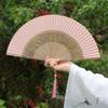 Hollow Handle Carved Bamboo Folding Fan Retro Antiquity Folding Fans Chinese Folding Fan  Japanese
